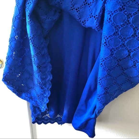 Blue sleeveless lace overlay dress - Picture 4 of 6